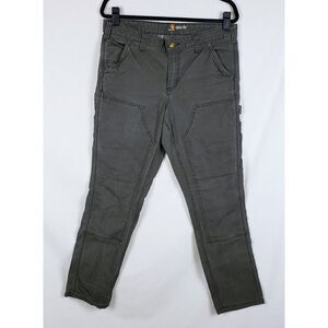 Carhartt Slim Fit Utility Carpenter Pants Womens 10 Green Workwear Gorpcore